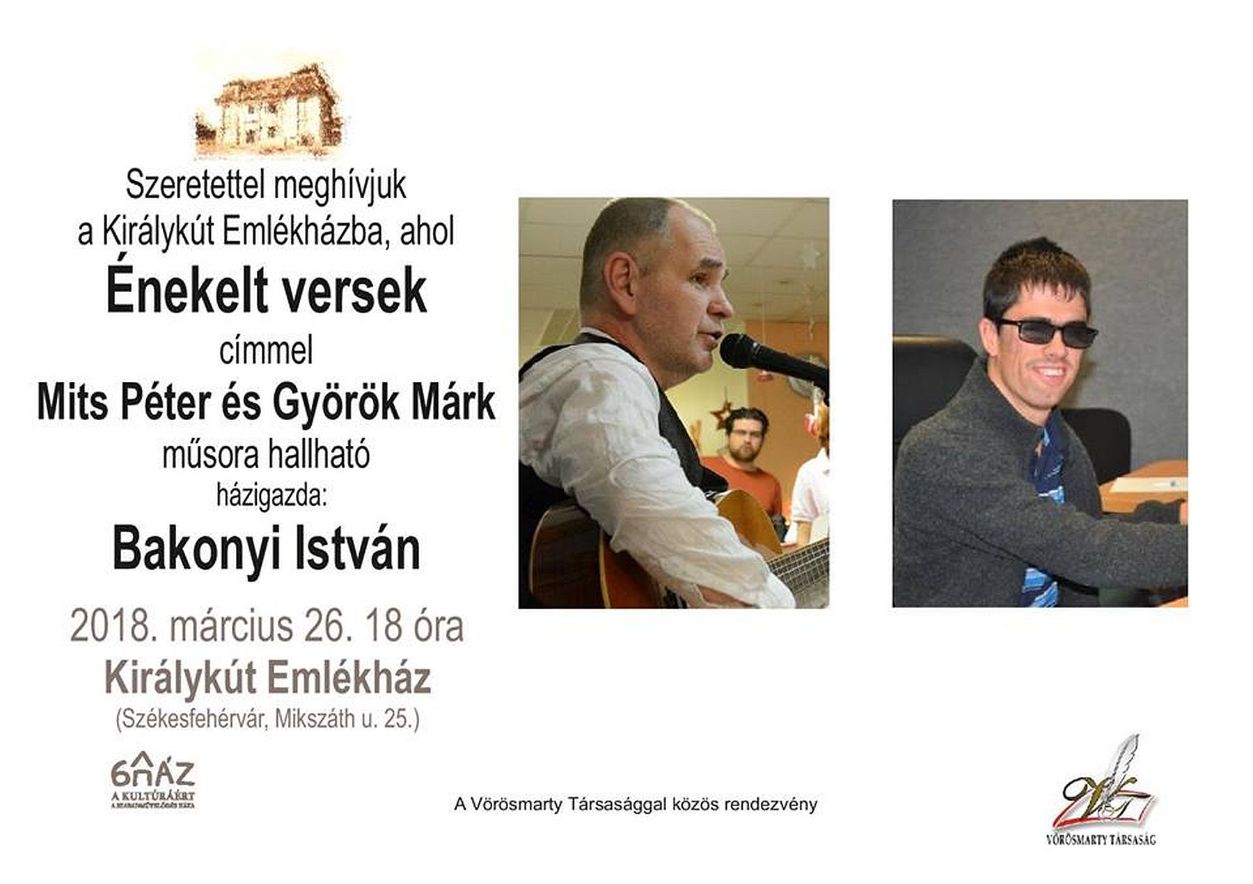 Énekelt versek - Mits Péter és Györök Márk műsora a Királykút Emlékházban